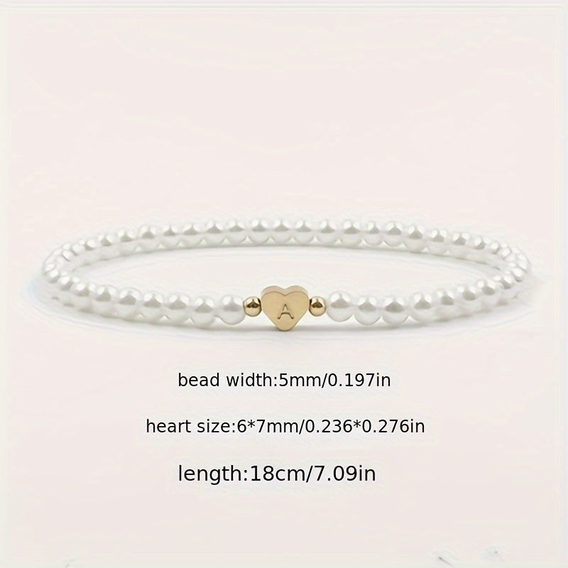 Bracelet initiale en cœur