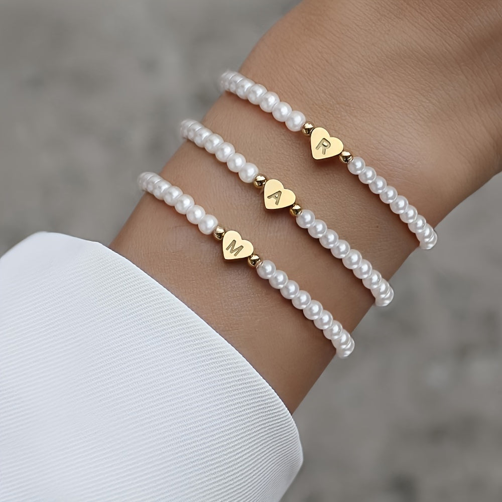 Bracelet initiale en cœur
