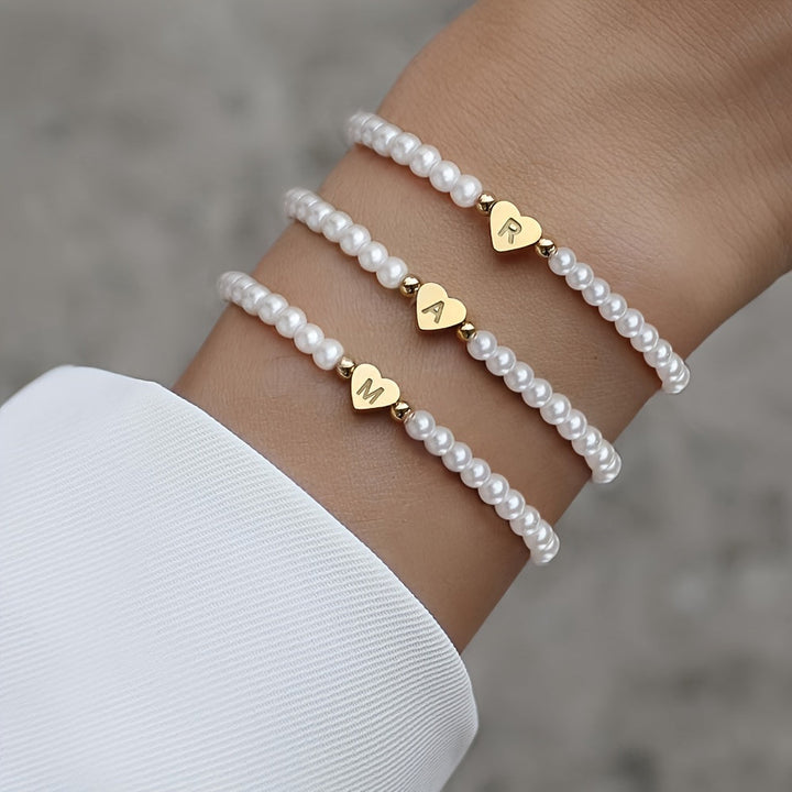 Bracelet initiale en cœur