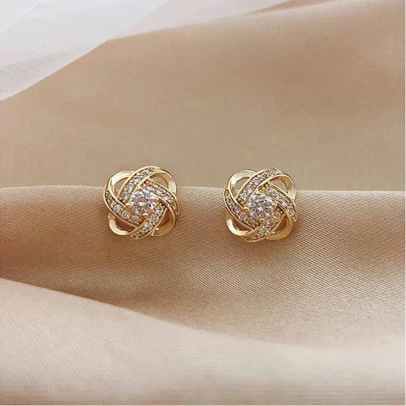 Boucles d'Oreilles - Spirale Florale Cristallée