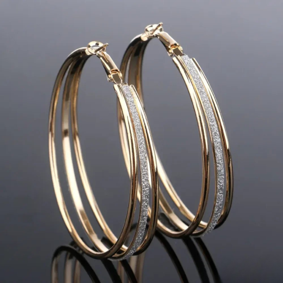 Boucles d'Oreilles - Souffle Rétro Doré