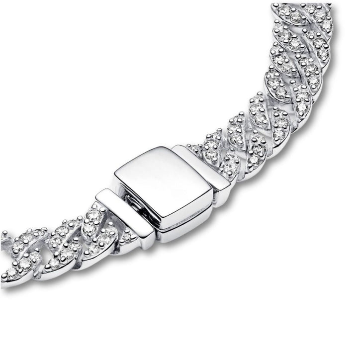 Bracelet maille cubaine avec pierres scintillantes