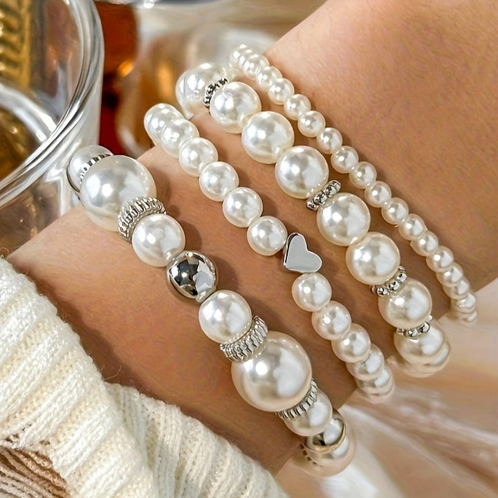 Ensemble de Bracelets - Cœurs et Perles Délicates, vue détail
