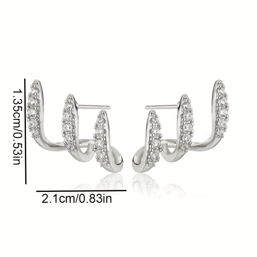 Boucles d'Oreilles - Éclat Strass Précieux, mise en situation