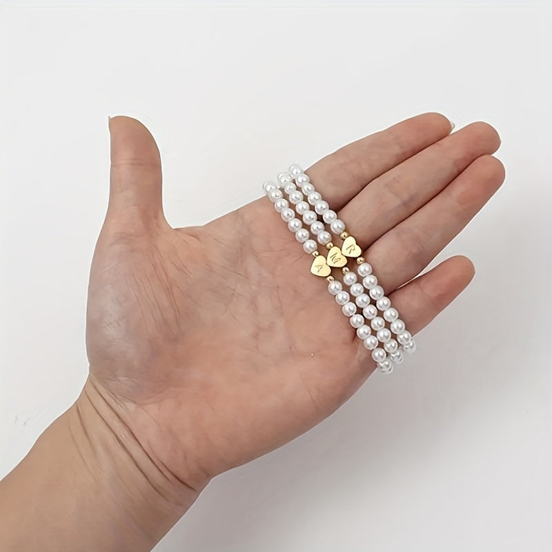 Bracelet initiale en cœur