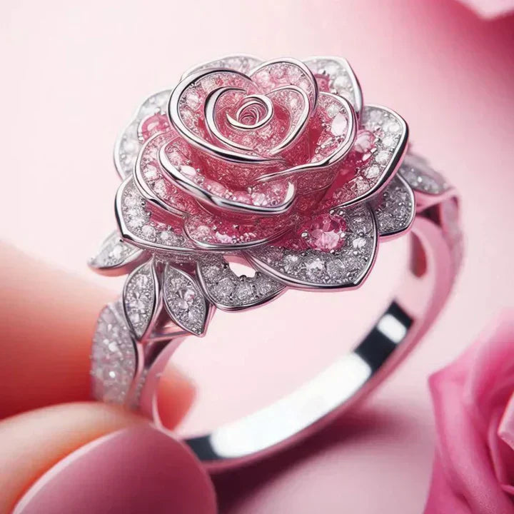 Bague fleur exotique argentée