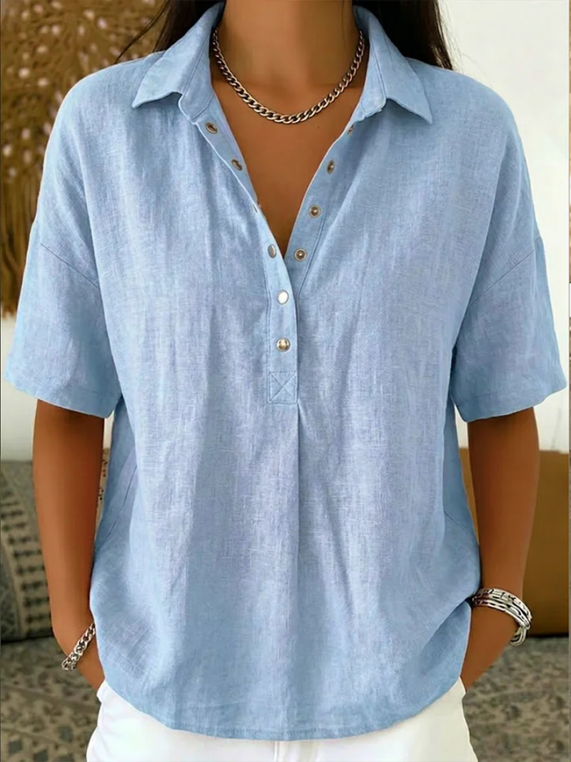 Capucine - blouse en lin, vue Bleu Clair