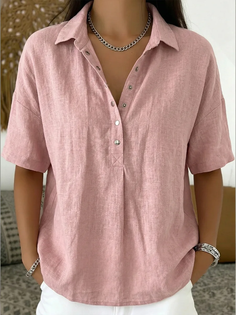 Capucine - blouse en lin, vue Rose
