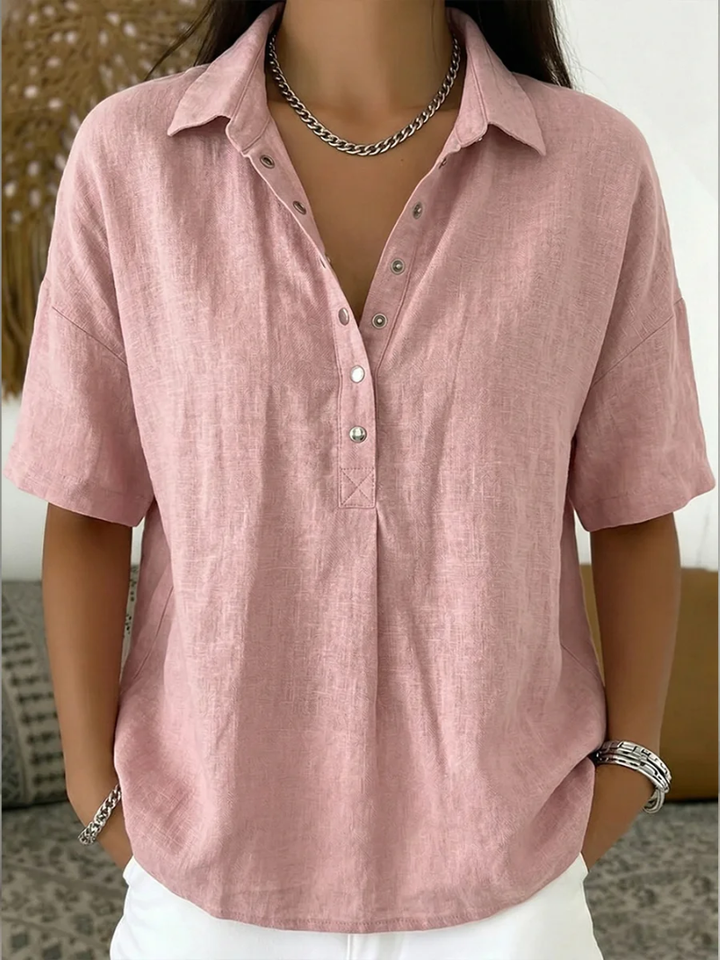 Capucine - blouse en lin, vue Rose