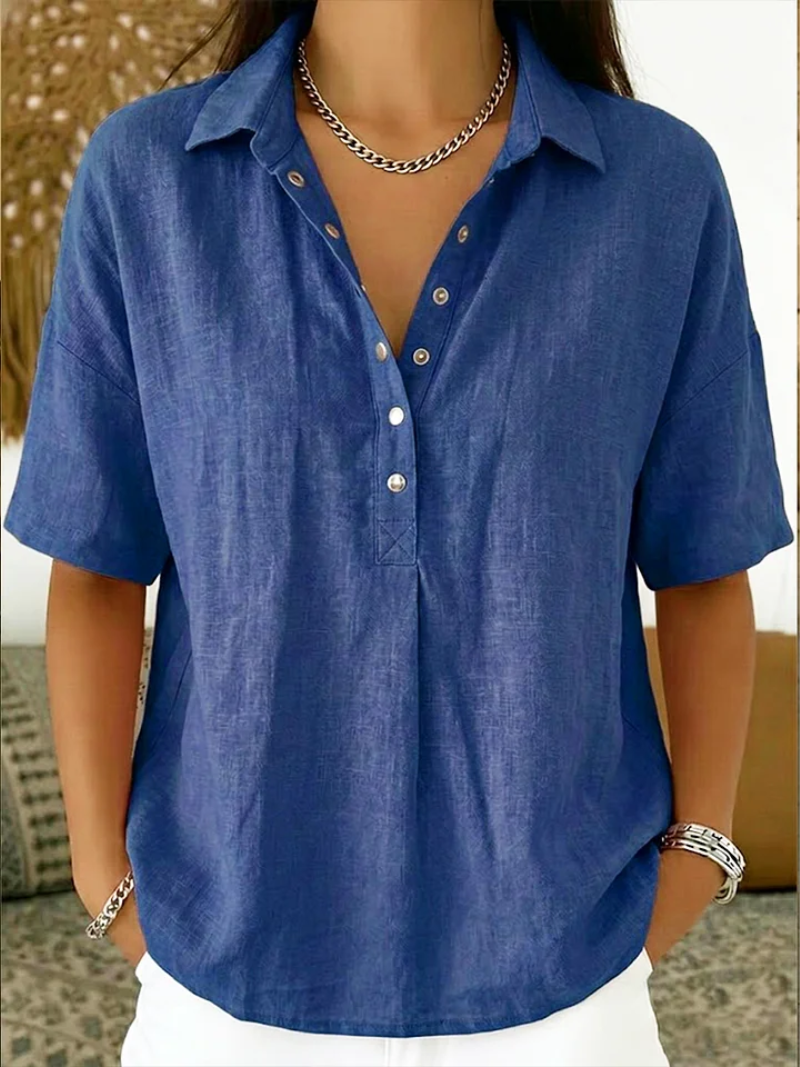 Capucine - blouse en lin, vue Bleu