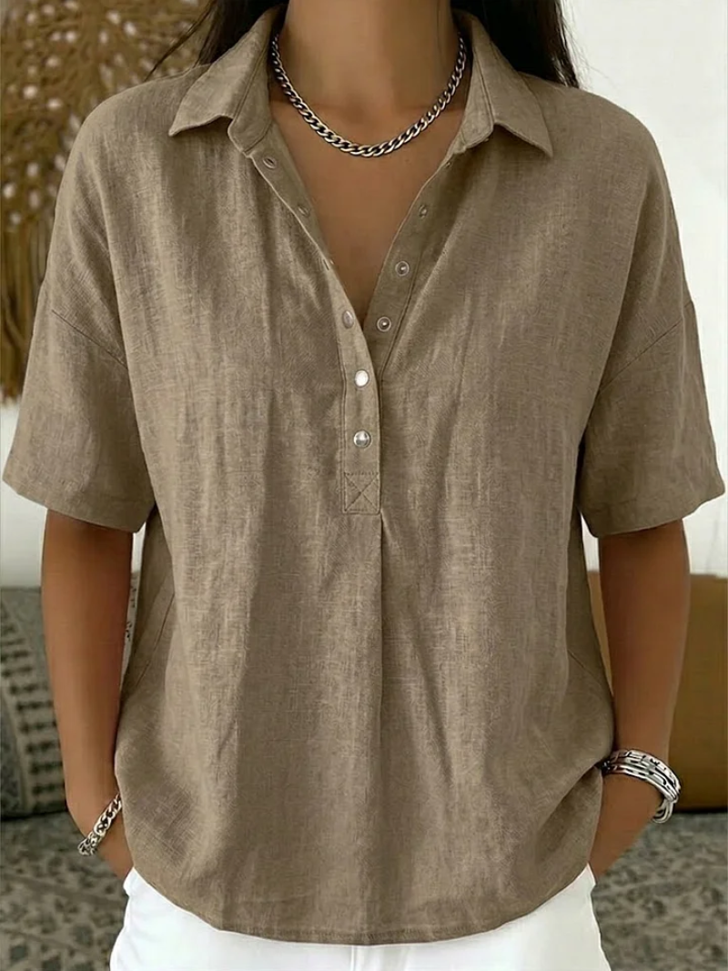 Capucine - blouse en lin, vue Kaki