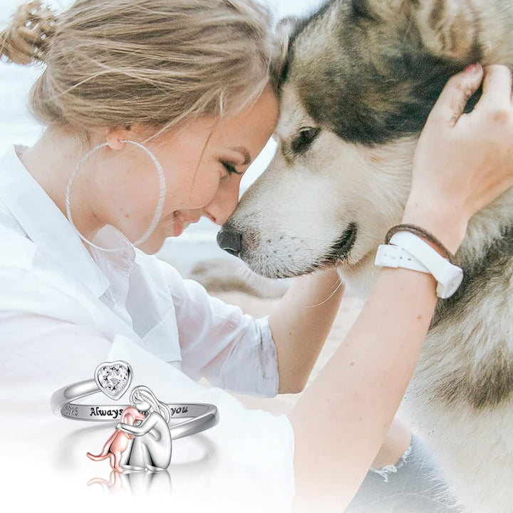 Bague - Cœur pour Chat et Chien, mise en situation