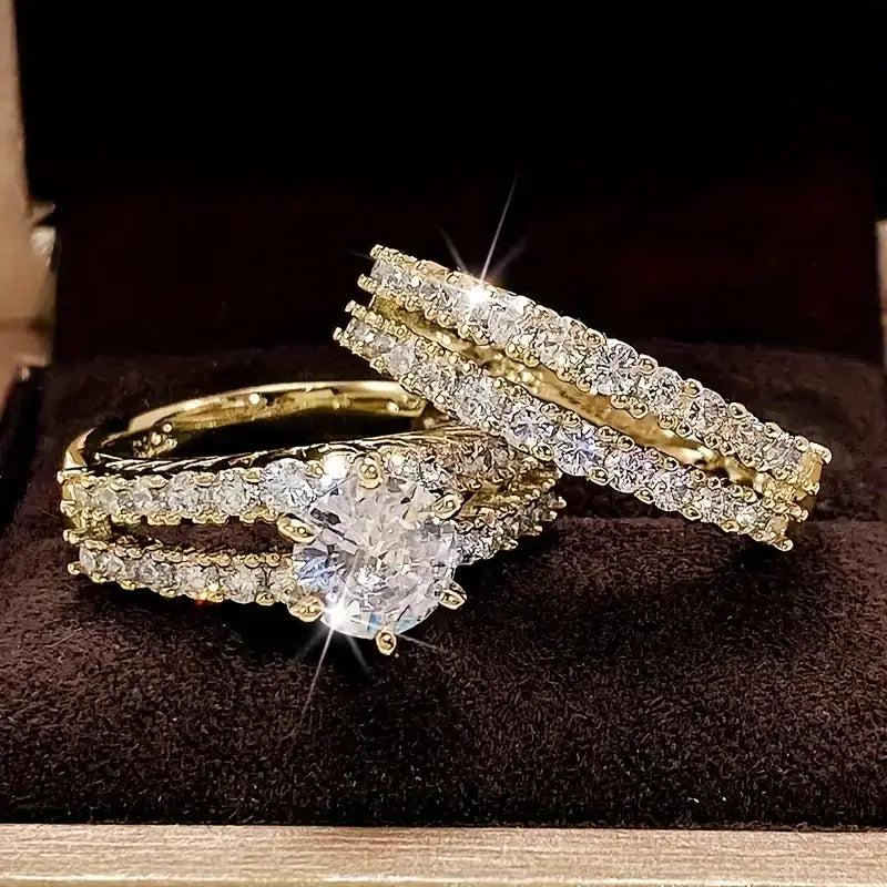 Ensemble de Bagues - Trois Éclats à Superposer, teinte Or