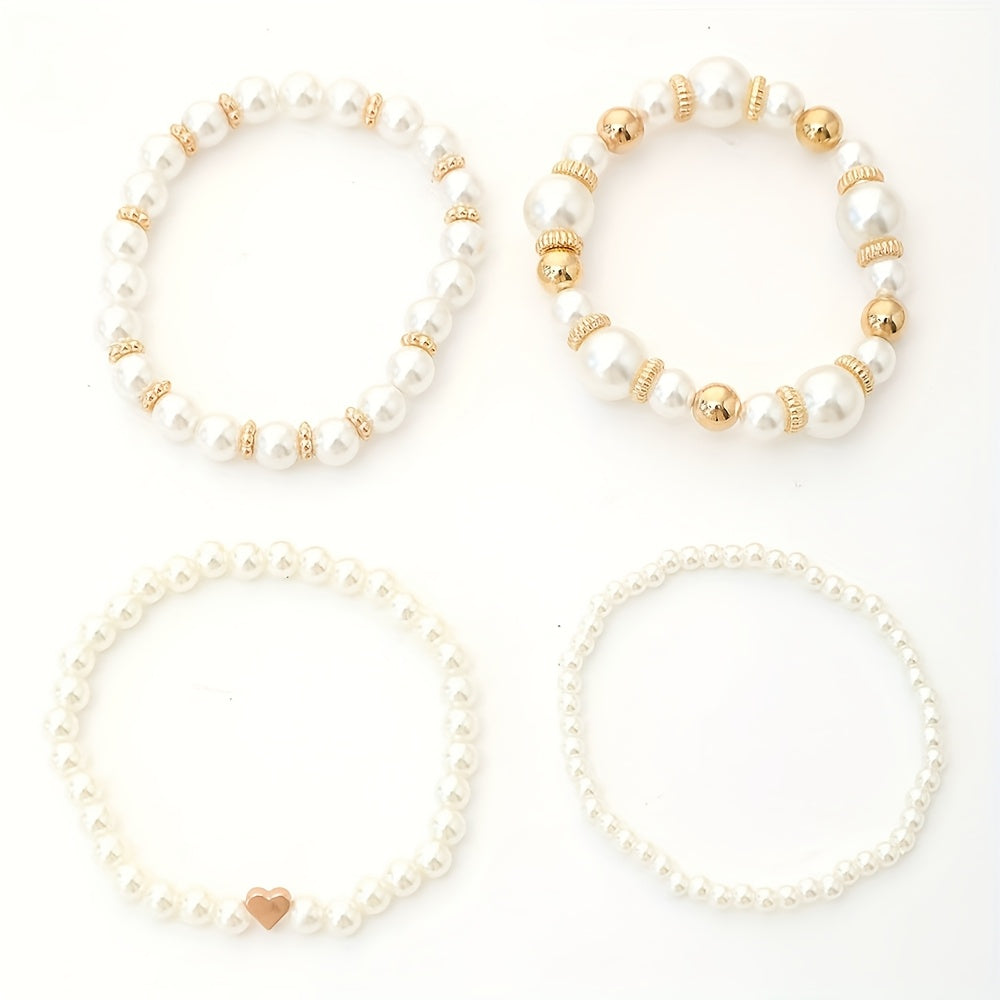 Ensemble de Bracelets - Cœurs et Perles Délicates, packaging