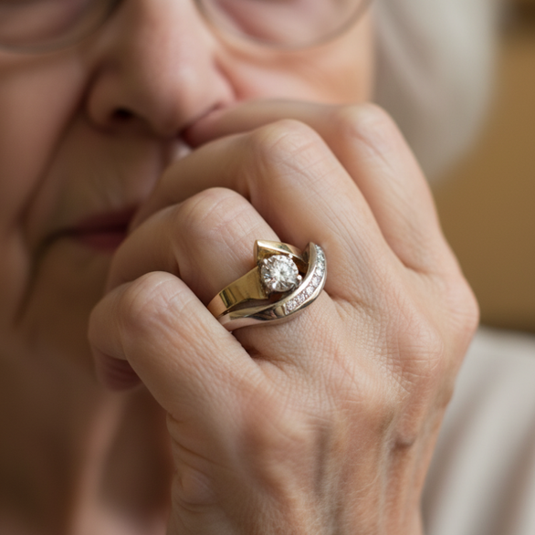 Bague - Duo Doré et Argenté, vue détail