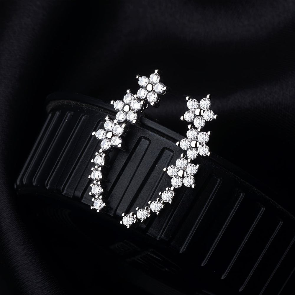 Boucles d'Oreilles - Douceur Florale Éternelle, teinte Argent