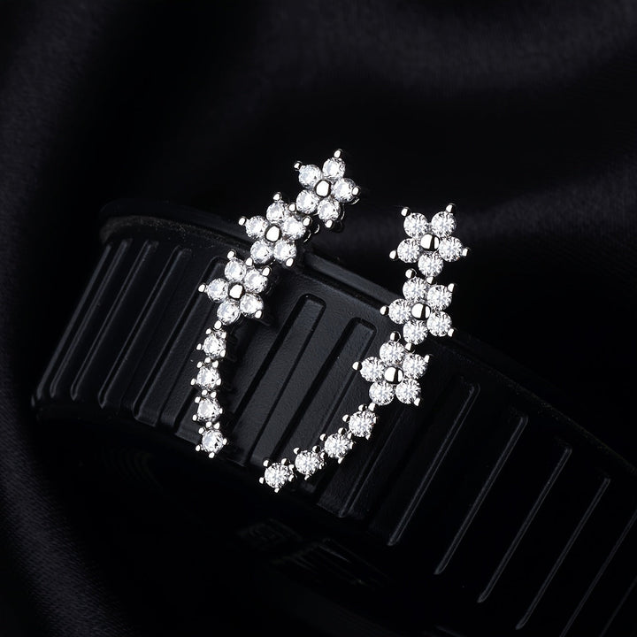 Boucles d'Oreilles - Douceur Florale Éternelle, teinte Argent