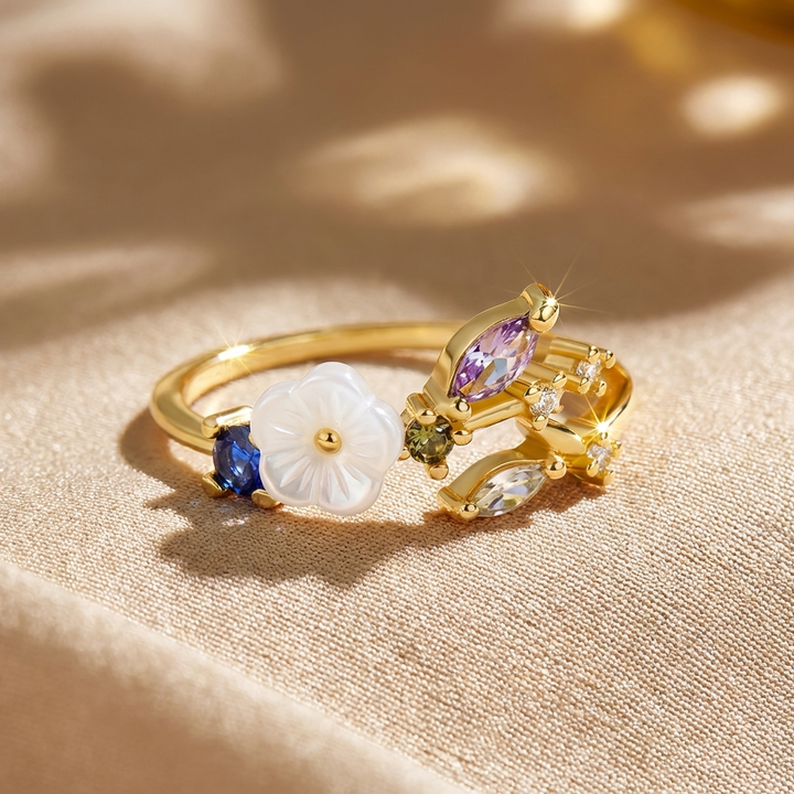 Bague cristaux violets