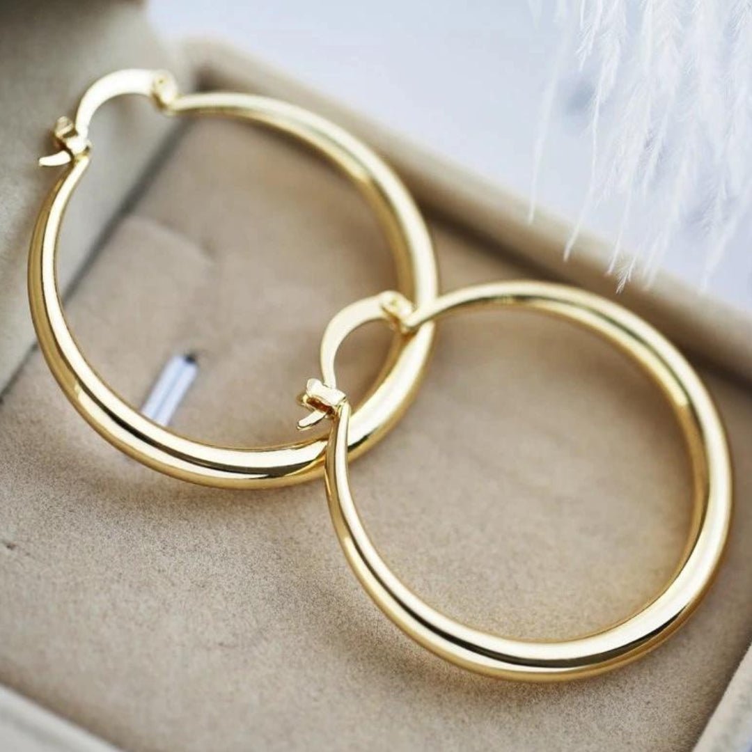 Boucles d'oreilles dorées 12 mm