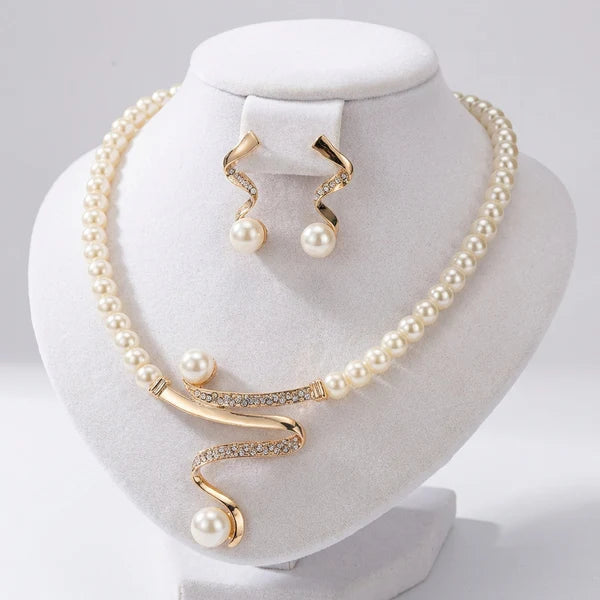 Ensemble Collier & Boucles d'Oreilles - Perles Naturelles