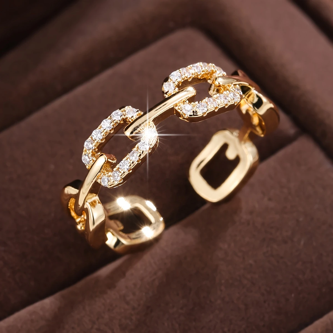 Bague - Chaîne Radiante Dorée