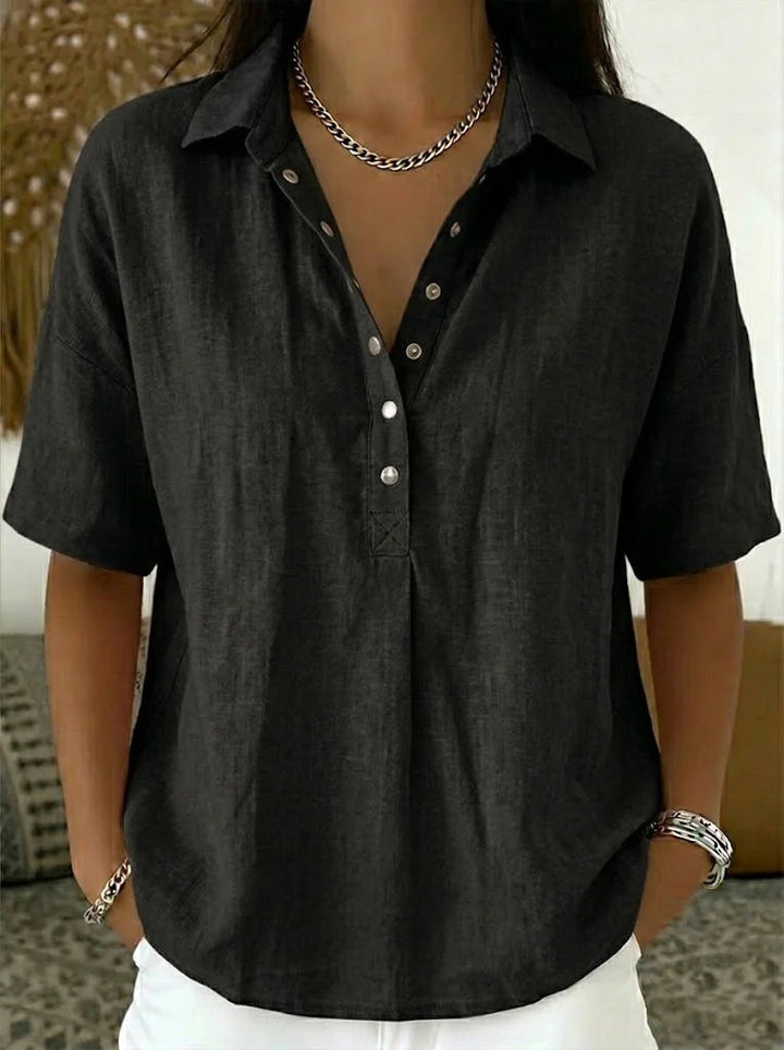 Capucine - blouse en lin, vue Noir