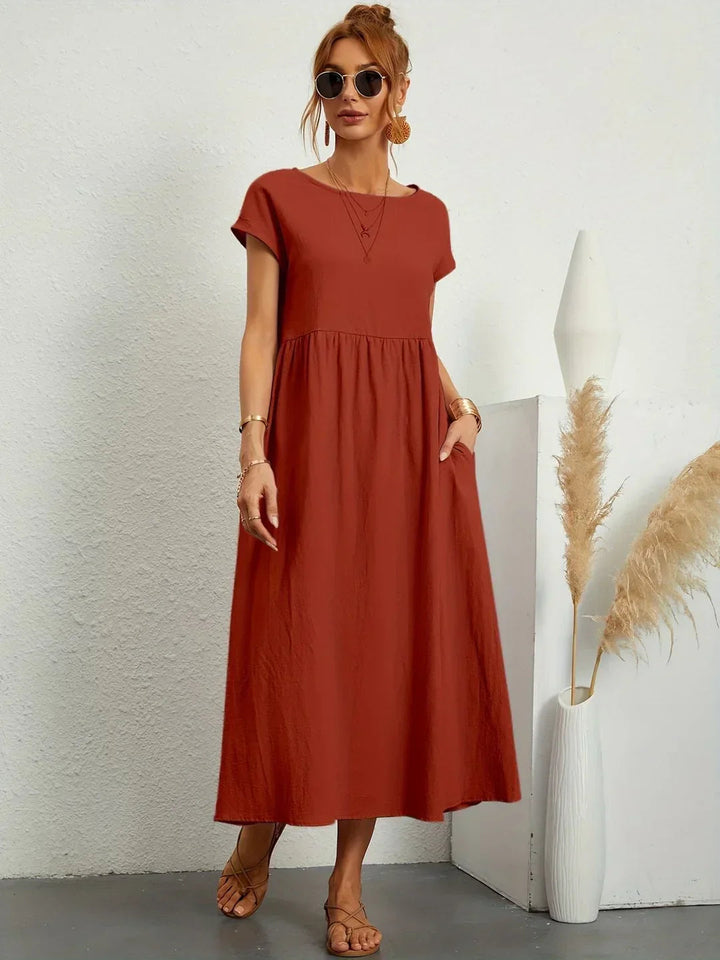 Aurélie - robe midi, vue Marron