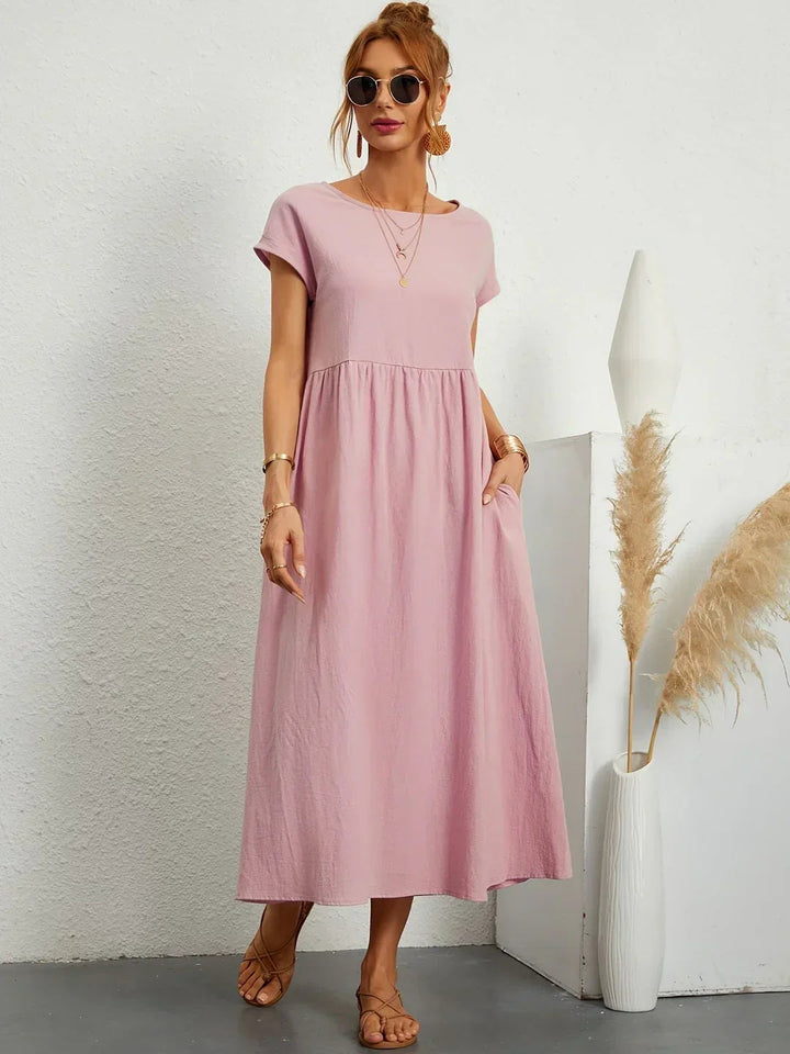 Aurélie - robe midi, vue Rose
