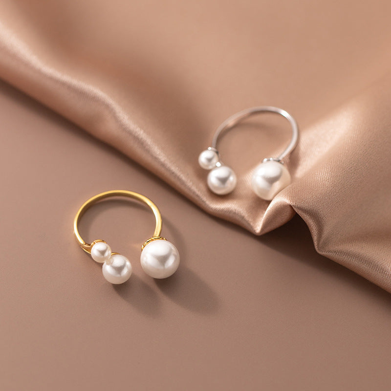 Bague trio de perles