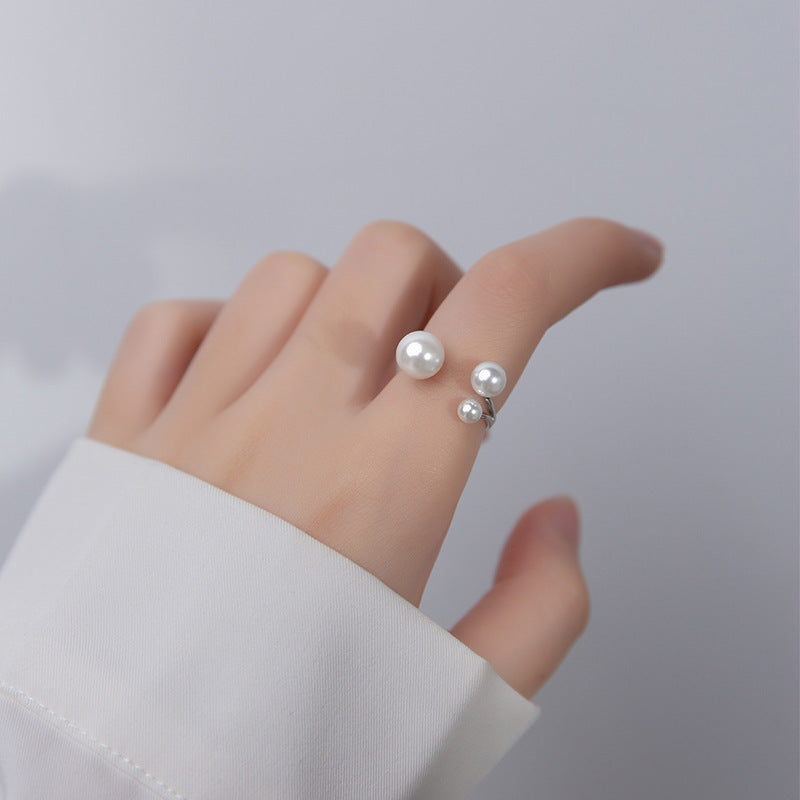 Bague trio de perles