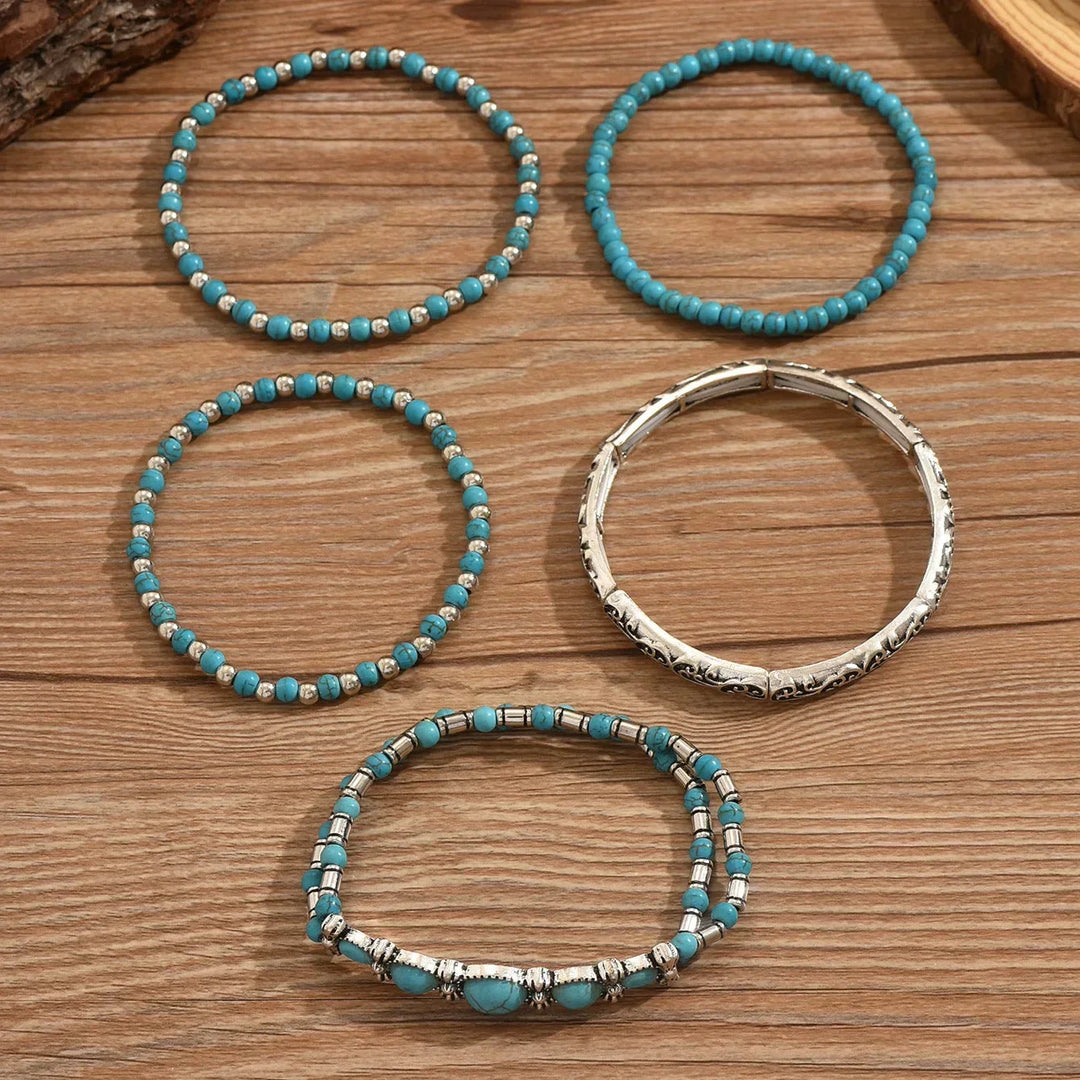 Bracelets Bohèmes - Perles de Turquoise, mise en situation