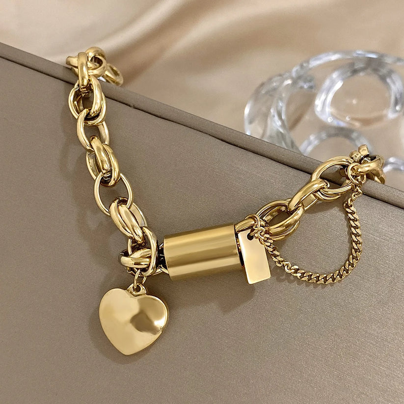 Bracelet - Chaîne Épaisse et Dorée, vue détail
