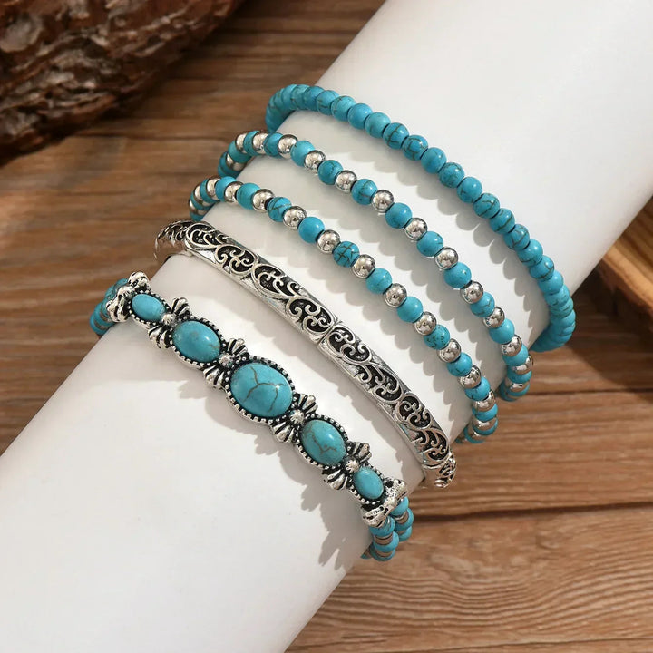Bracelets Bohèmes - Perles de Turquoise, mise en situation