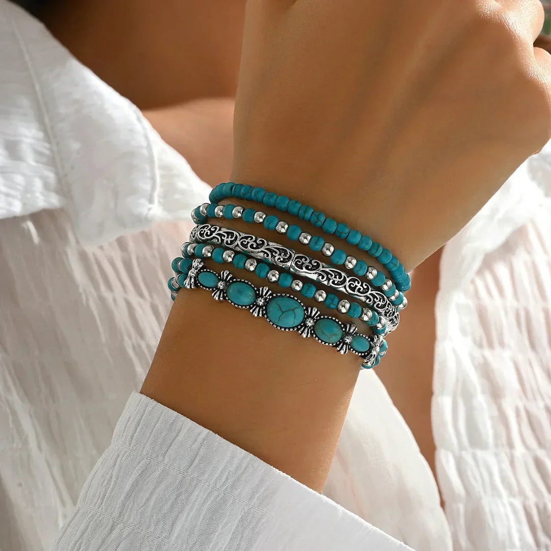 Bracelets Bohèmes - Perles de Turquoise, vue détail