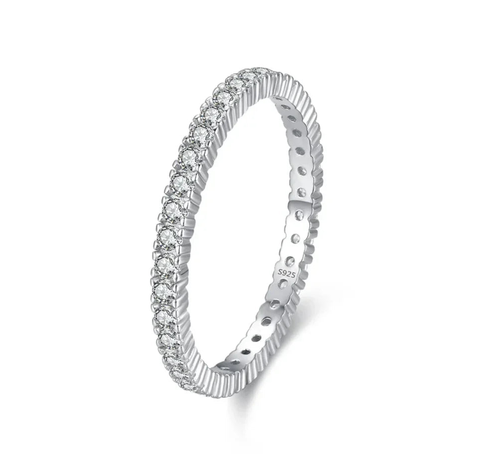Bague éternité argentée