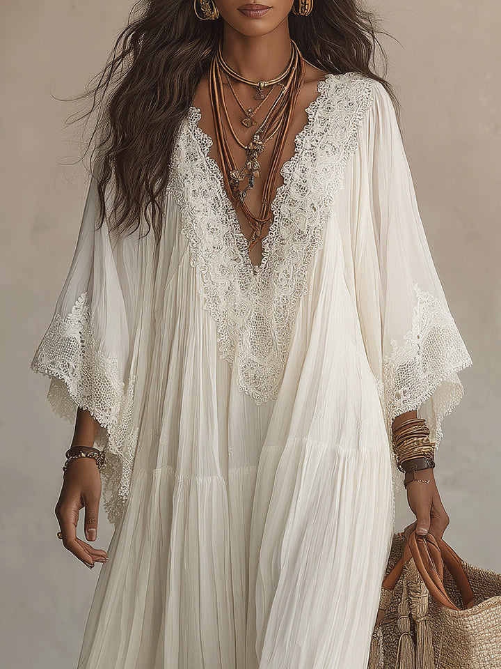 Celeste robe longue blanc detail