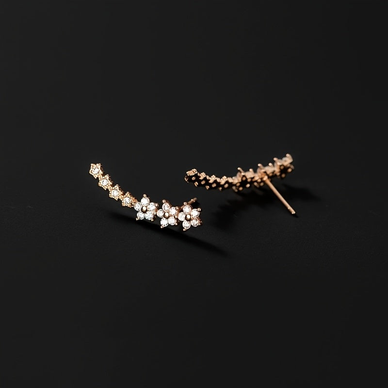 Boucles d'Oreilles - Douceur Florale Éternelle, teinte Or