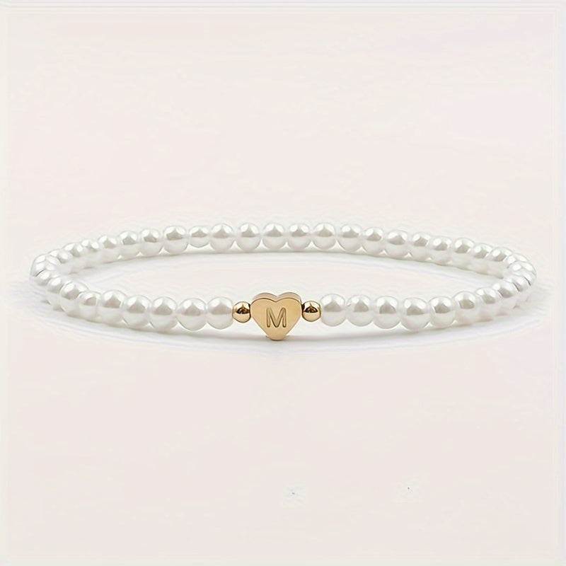 Bracelet initiale en cœur