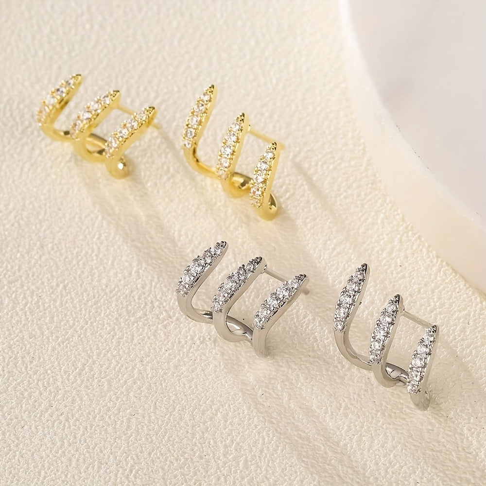 Boucles d'Oreilles - Éclat Strass Précieux, mise en situation