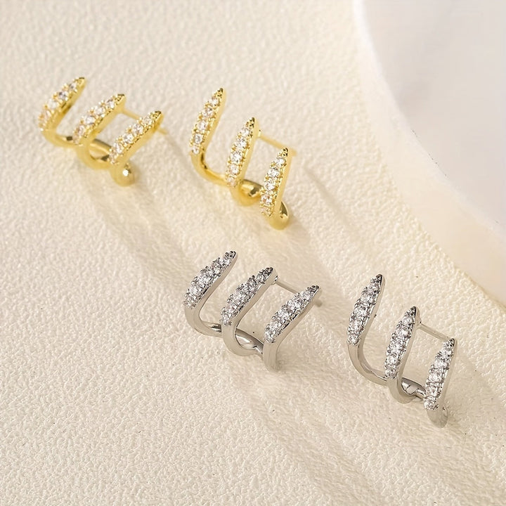 Boucles d'Oreilles - Éclat Strass Précieux, mise en situation