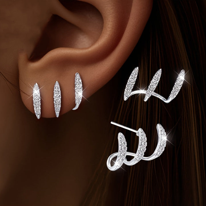 Boucles d'Oreilles - Éclat Strass Précieux, mise en situation