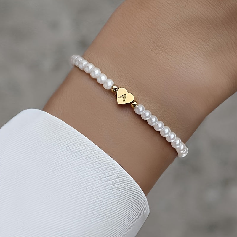 Bracelet initiale en cœur