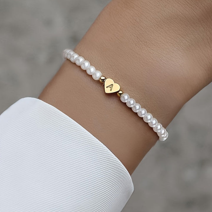 Bracelet initiale en cœur