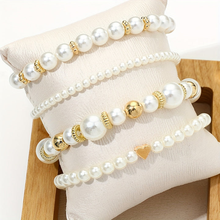 Ensemble de Bracelets - Cœurs et Perles Délicates, vue détail