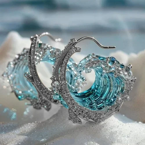 Boucles d'Oreilles - Esprit de l'Océan, teinte Argent