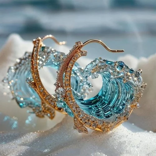 Boucles d'Oreilles - Esprit de l'Océan, teinte Or