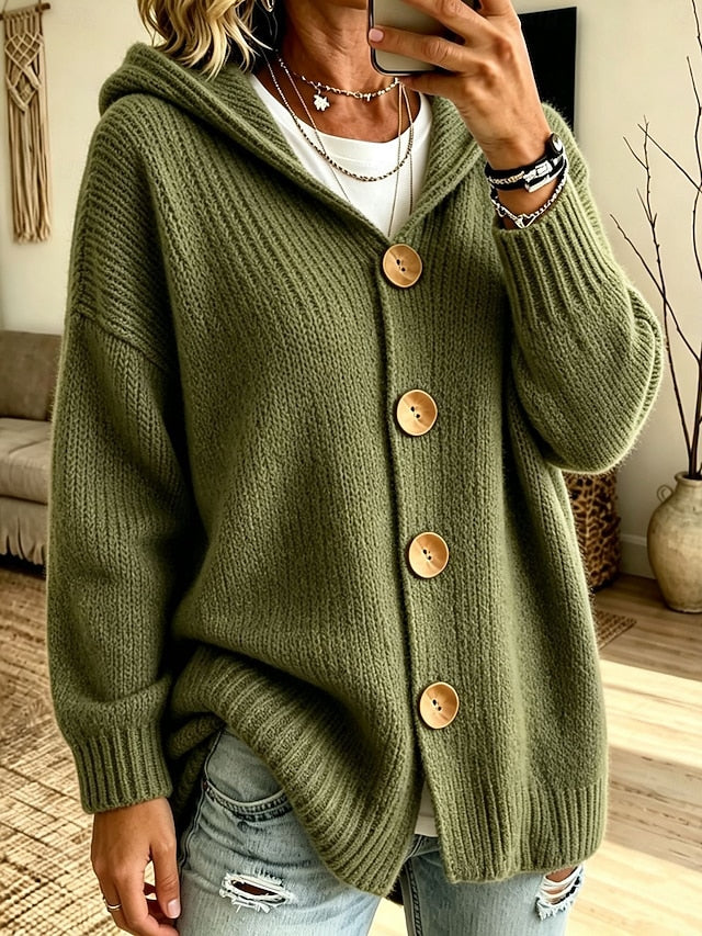 Gilet long à capuche vert