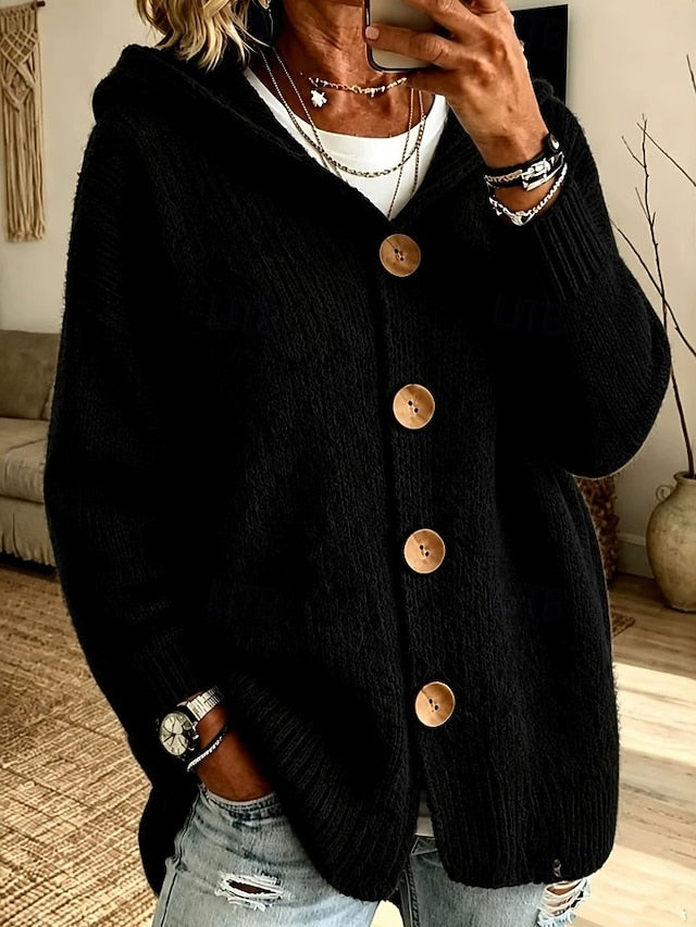 Gilet long à capuche noir