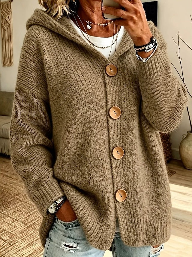 Gilet long à capuche kaki